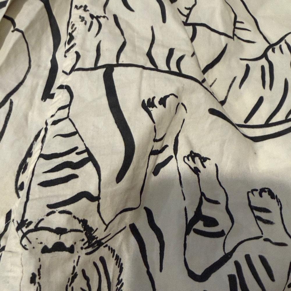 Women's Cream Tiger Print Drawstring Shorts - Picture 2 of 5